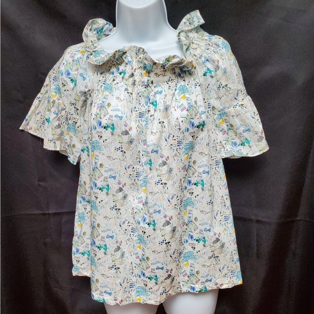 Sara Campbell summer ruffle top Size xs
